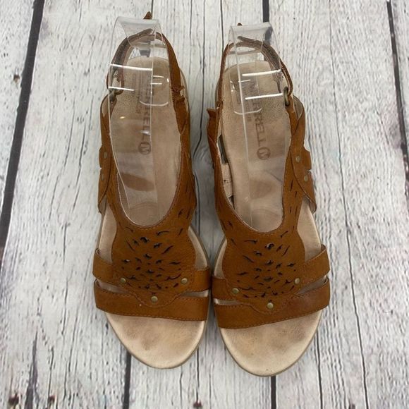 Merrell Women’s Oat Straw Wedge Sandals Size 6 - Picture 4 of 11